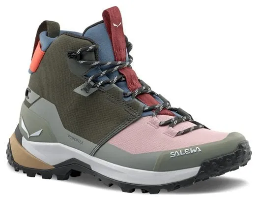 Salewa Women's Puez Mid Powertex Khaki Trekking Shoes